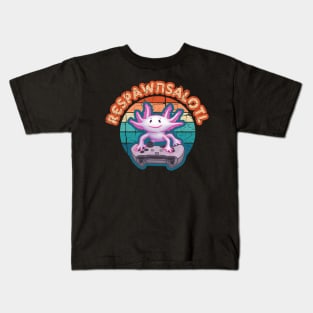 Respawnsalotl Axolotl Gamer Kids T-Shirt